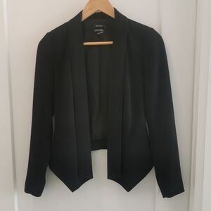 RW&CO. Black Draped Open-Front Women's Blazer